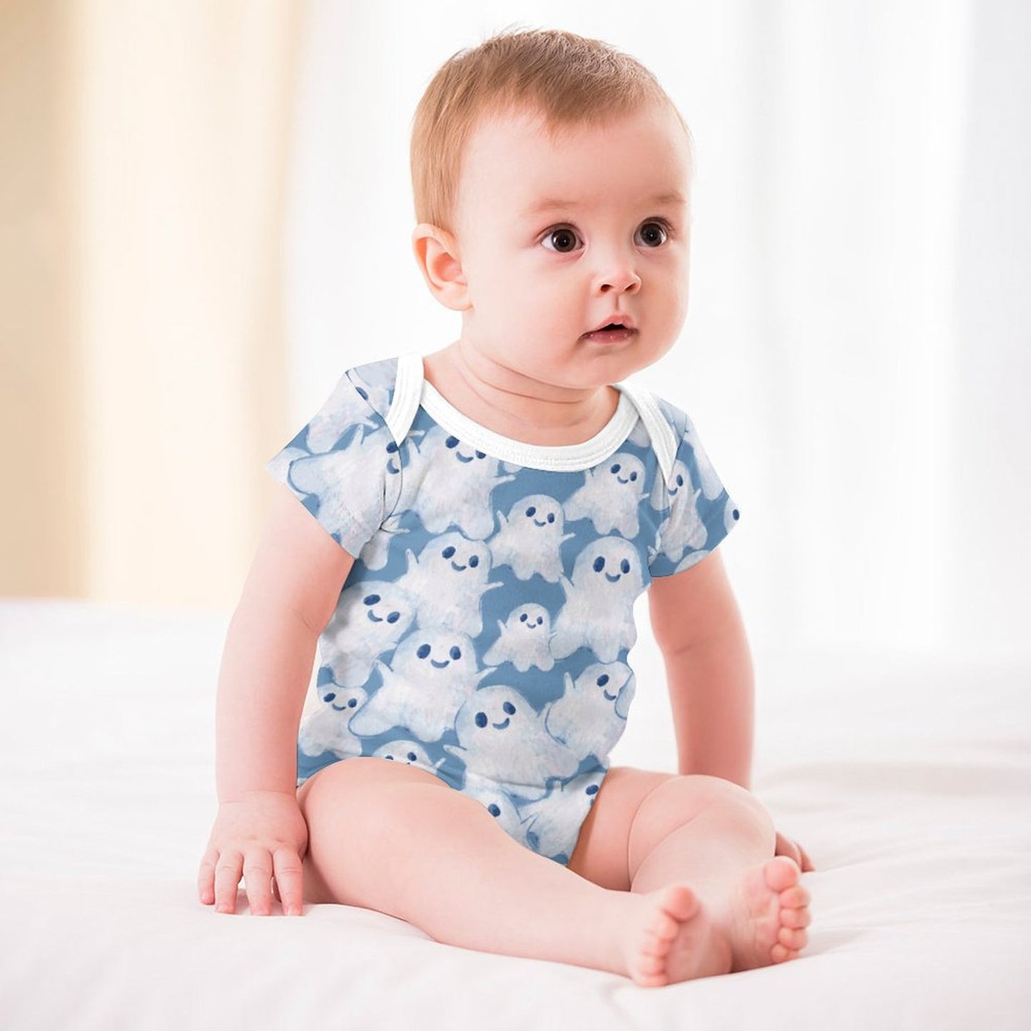 Little Ghost - Short Sleeve Baby Romper