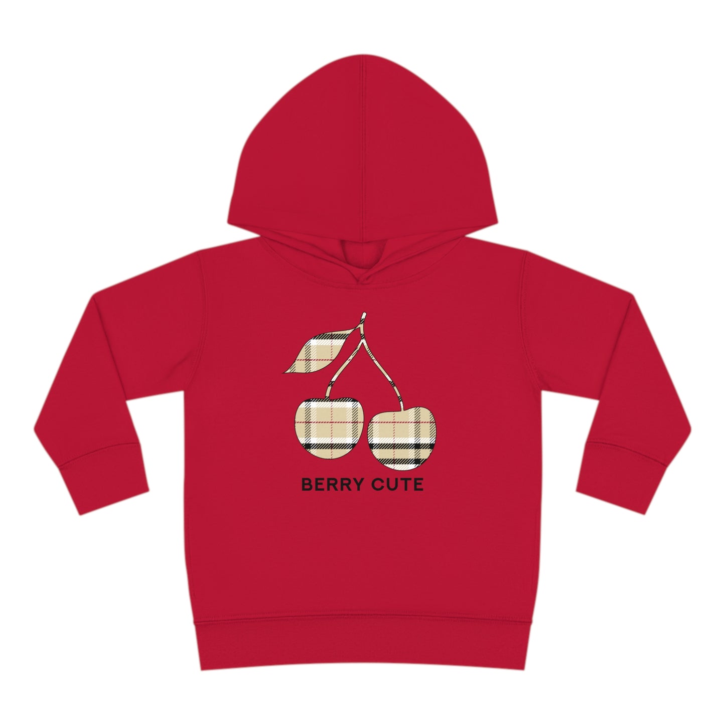 Trendy Plaid Cherry - Berry Cute - Toddler Pullover Fleece Hoodie