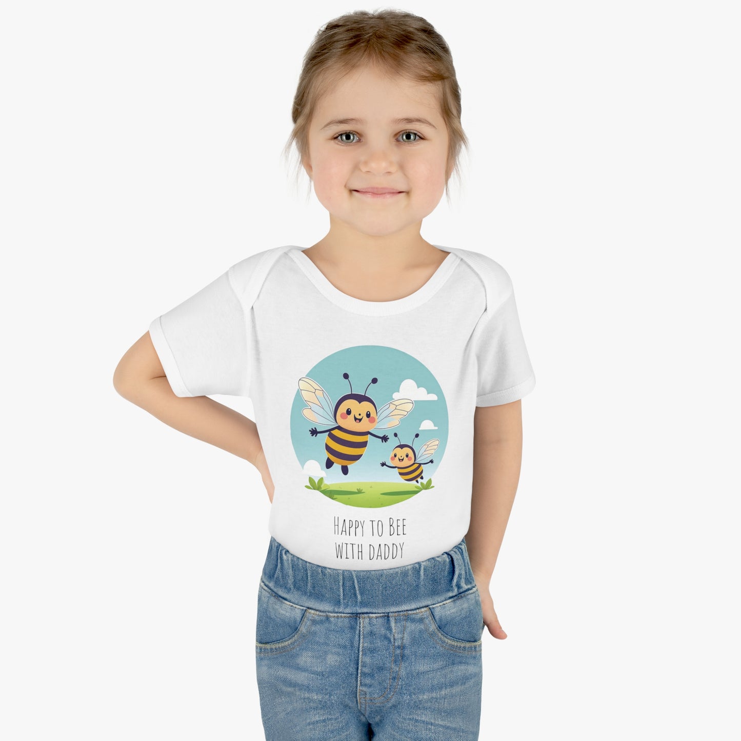 Happy With Daddy - Infant Baby Rib Bodysuit