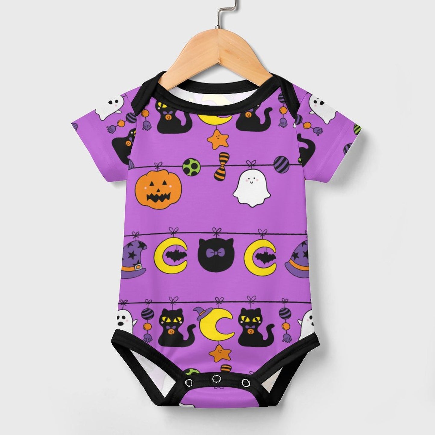 Halloween Spooky Cute - Faux Cotton Short Sleeve Baby Romper