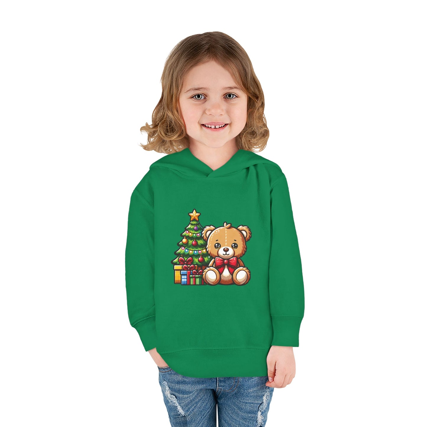 Holidays Teddy Bear - Toddler Pullover Fleece Hoodie