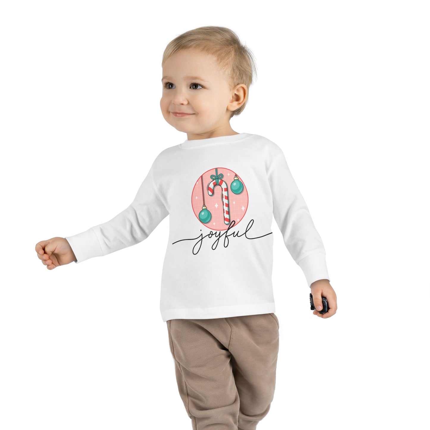 Joyful Candy Cane Ornament -Toddler Long Sleeve Tee