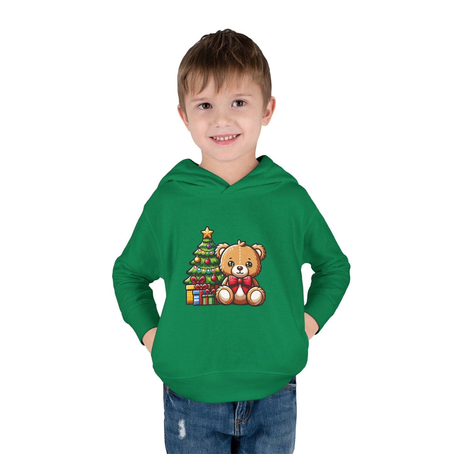 Holidays Teddy Bear - Toddler Pullover Fleece Hoodie