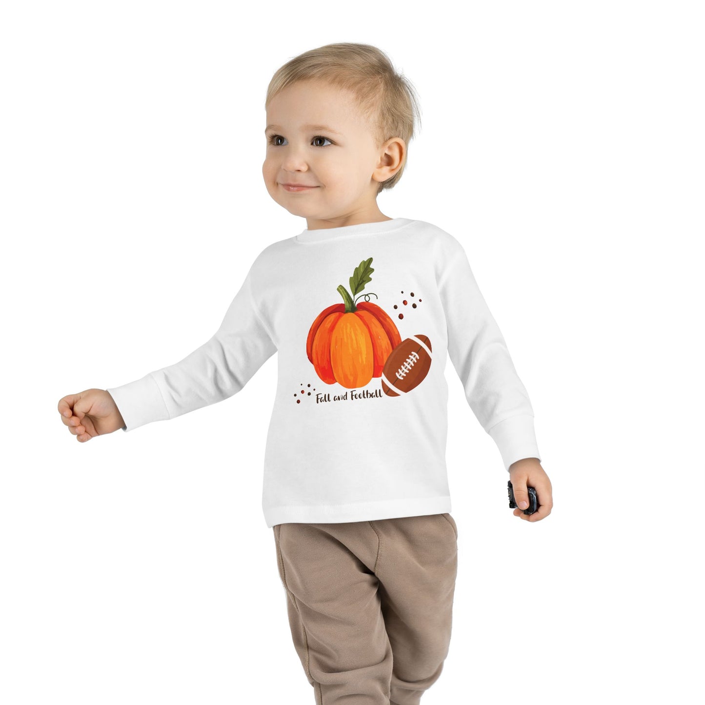 Fall And Football - Toddler Long Sleeve Tee