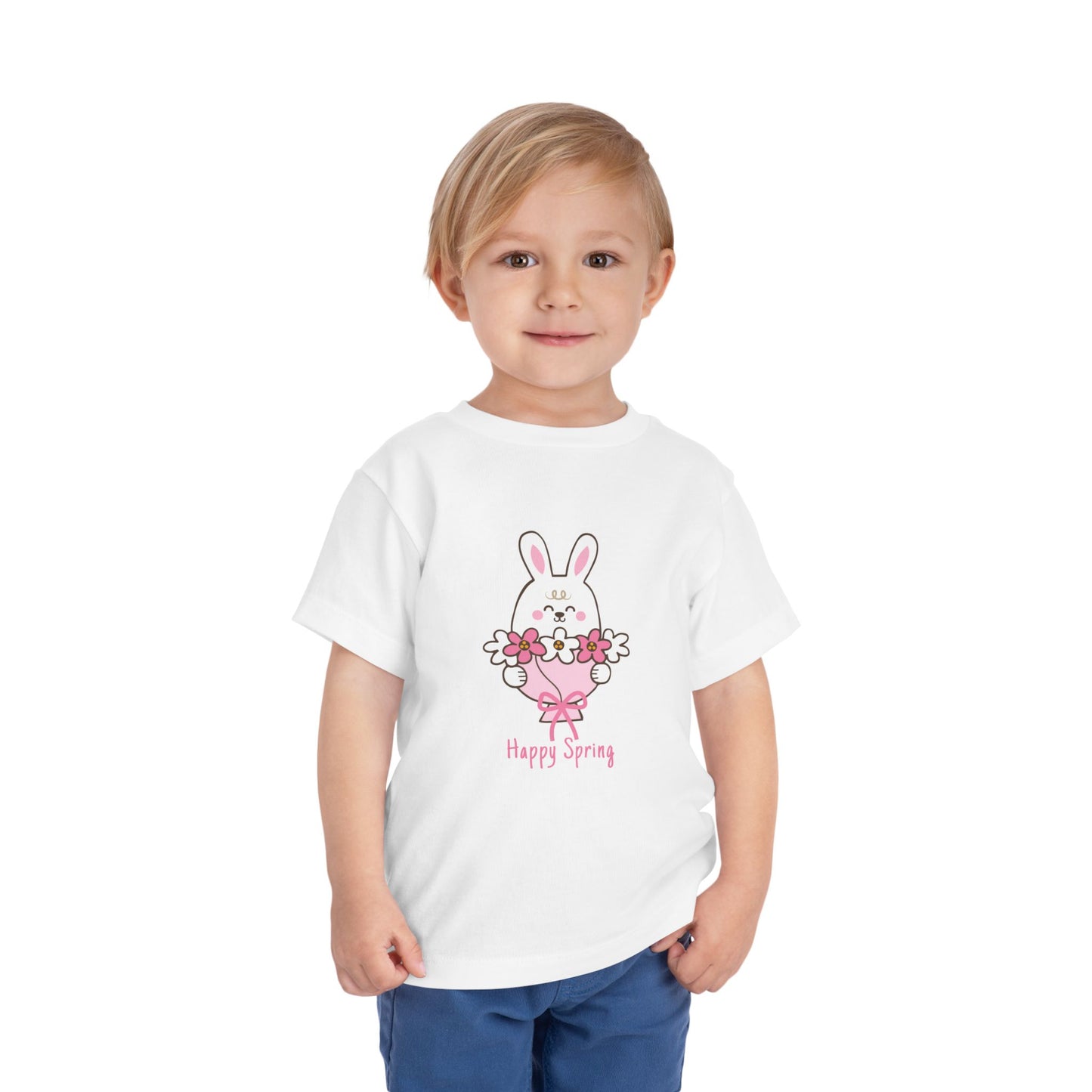 Happy Spring Bunny Toddler Short Sleeve Tee