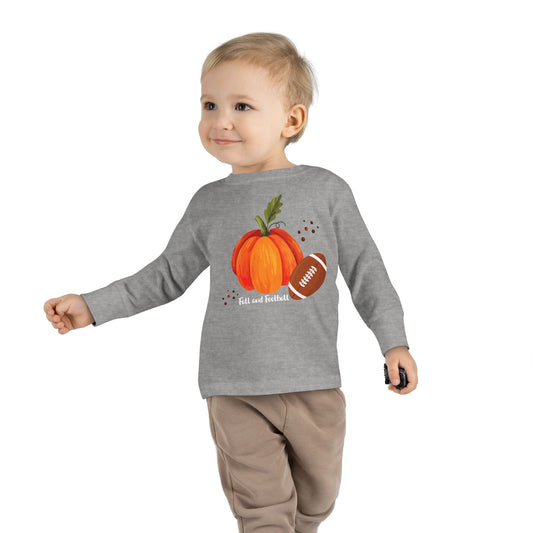 Fall And Football - Toddler Long Sleeve Tee