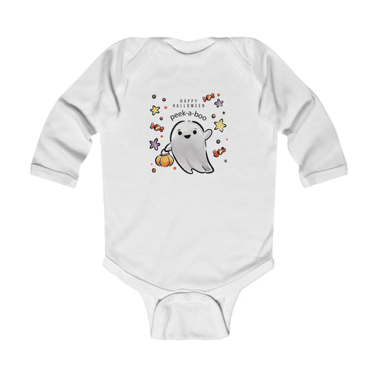 Happy Halloween Peek a Boo - Infant Long Sleeve Bodysuit