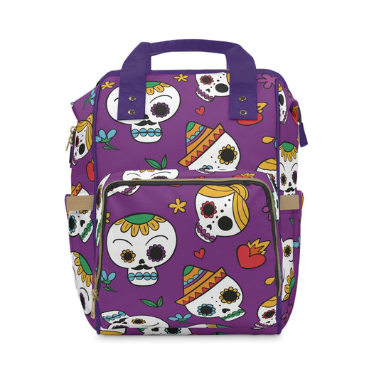 Dia De Los Muertos - Skull Candy - Multifunctional Diaper Backpack