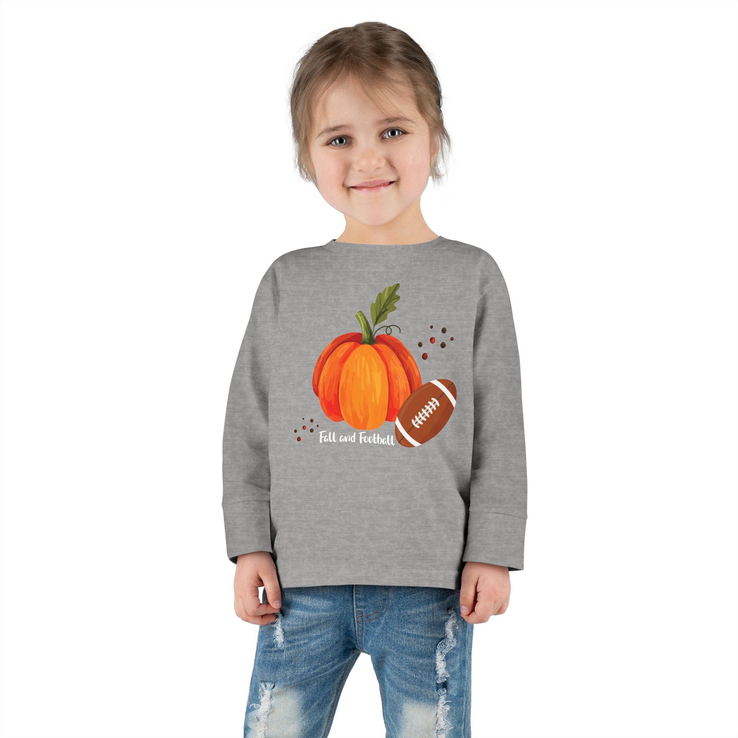 Fall And Football - Toddler Long Sleeve Tee