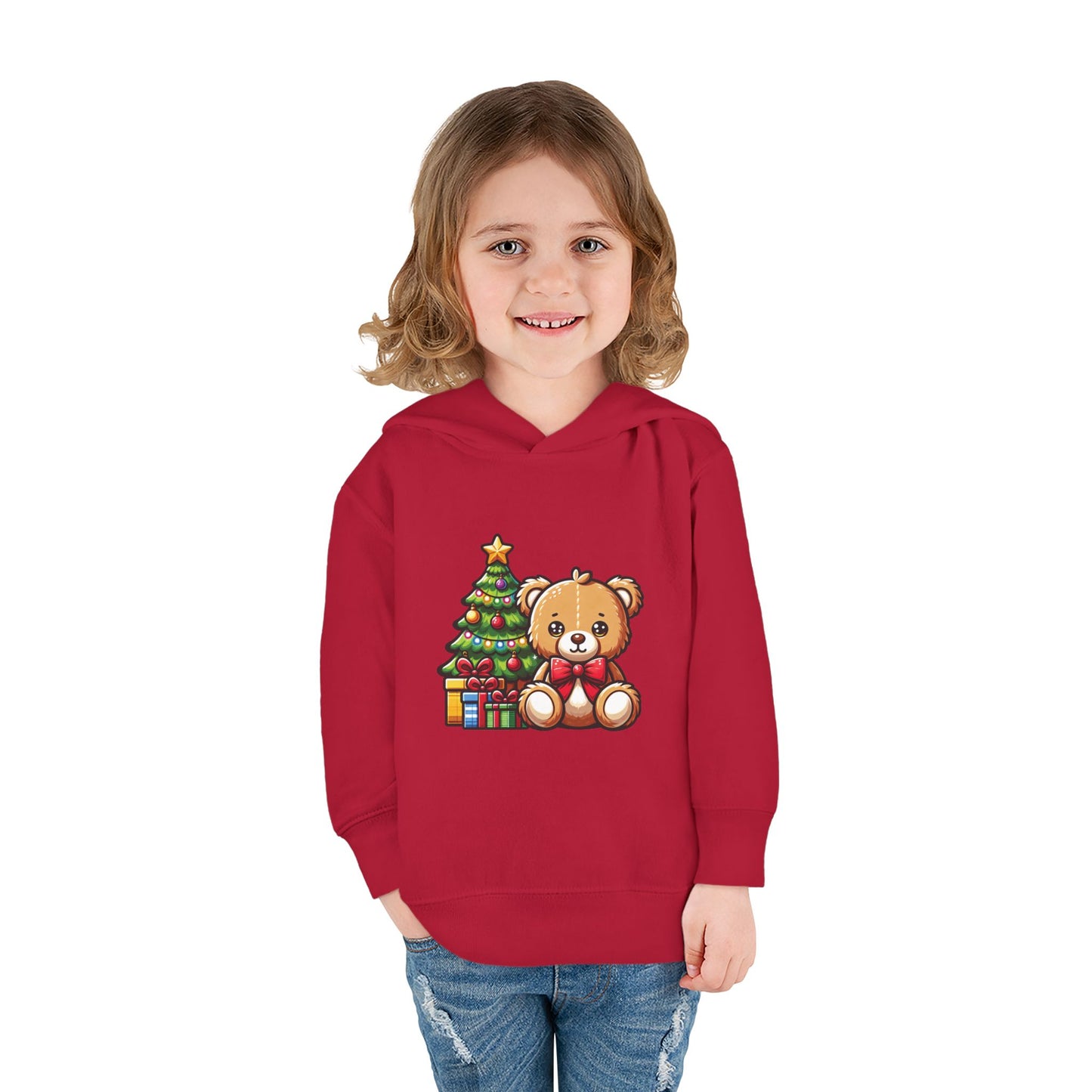 Holidays Teddy Bear - Toddler Pullover Fleece Hoodie