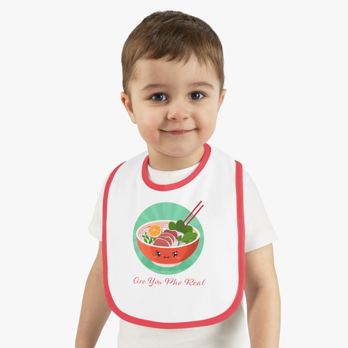 Are You For Real - Baby Contrast Trim Jersey Bib