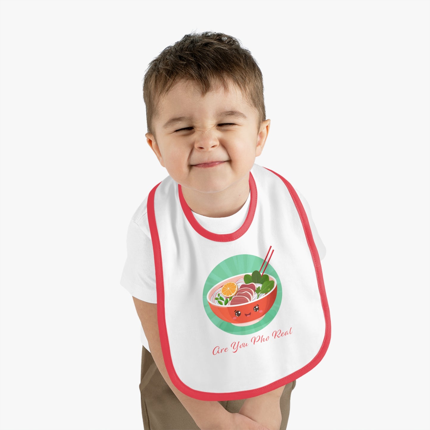 Are You For Real - Baby Contrast Trim Jersey Bib