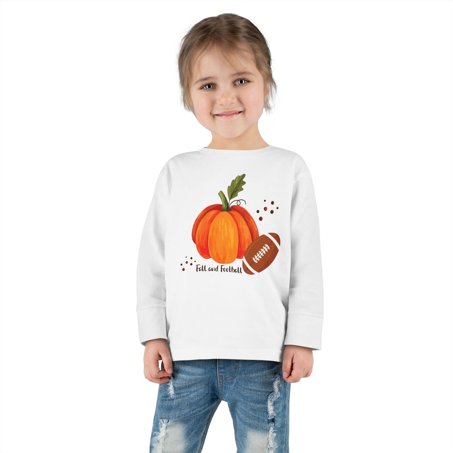 Fall And Football - Toddler Long Sleeve Tee