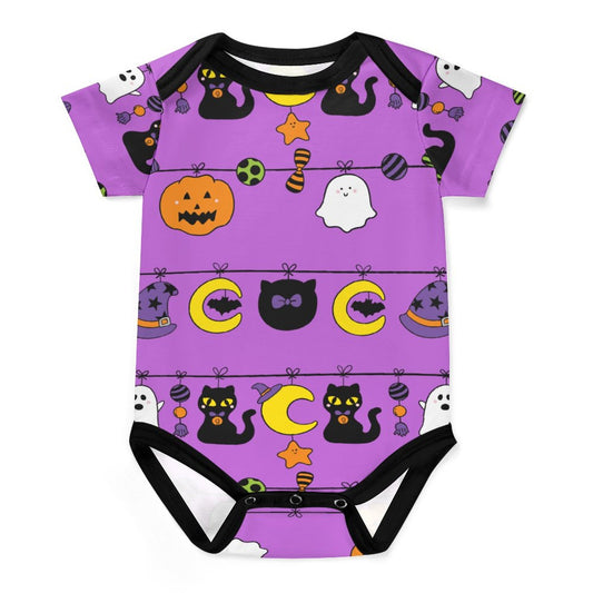 Halloween Spooky Cute - Faux Cotton Short Sleeve Baby Romper