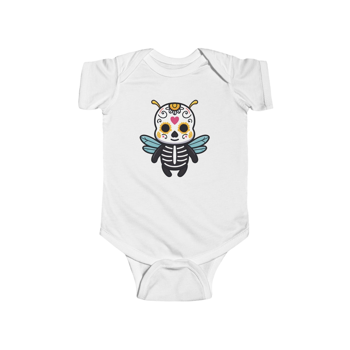 Dia De Los Muertos Cute Skeleton Bee Infant Fine Jersey Bodysuit