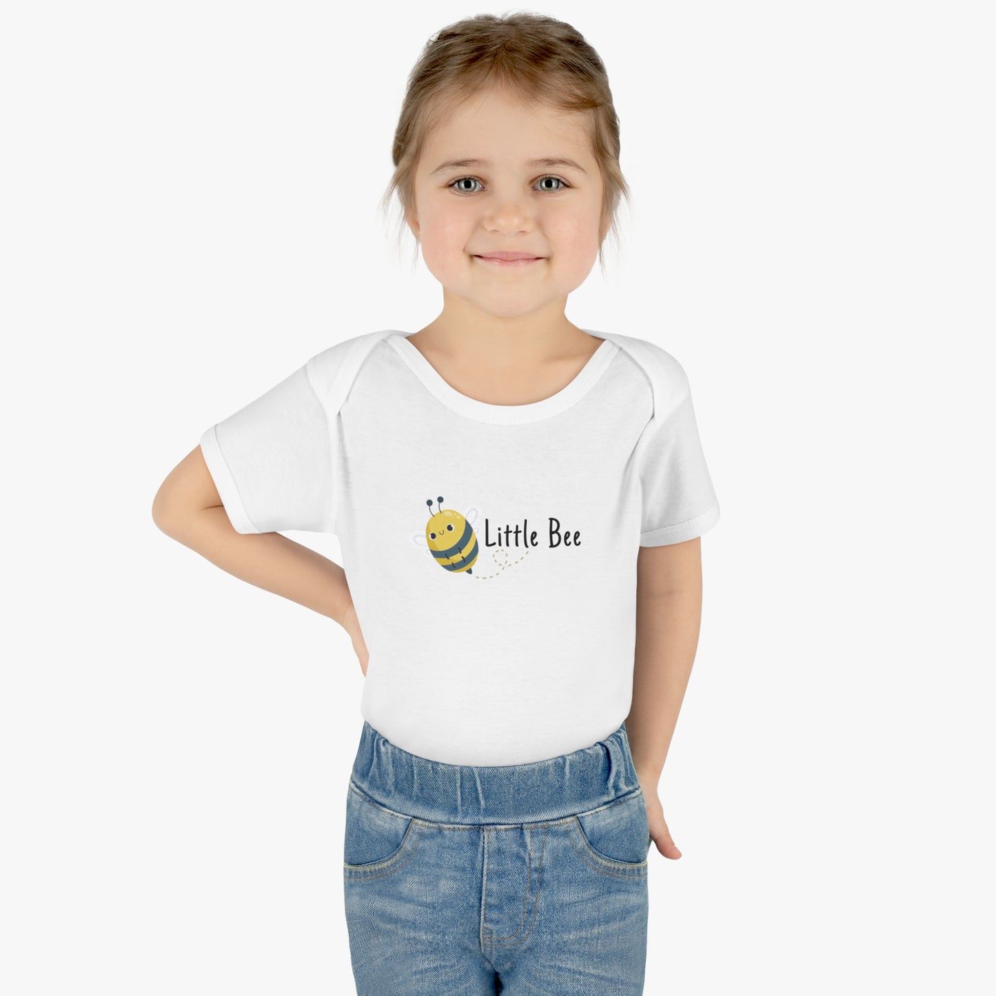 Mommy And Me - Little Bee -Infant Baby Bodysuit And Mama Bee - Women's Cotton Tee