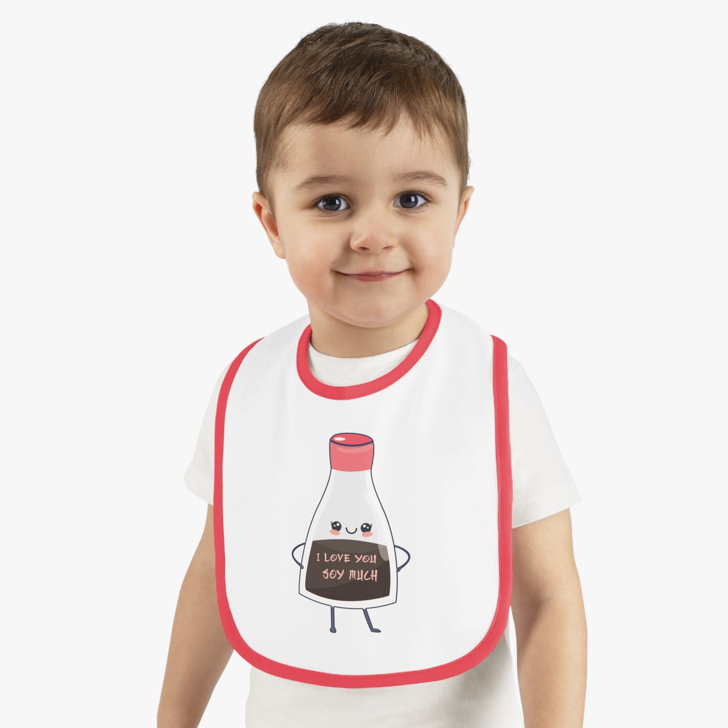 I Love You Soy Much - Baby Contrast Trim Jersey Bib