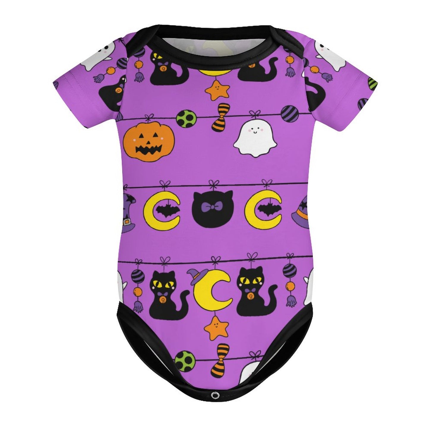 Halloween Spooky Cute - Faux Cotton Short Sleeve Baby Romper