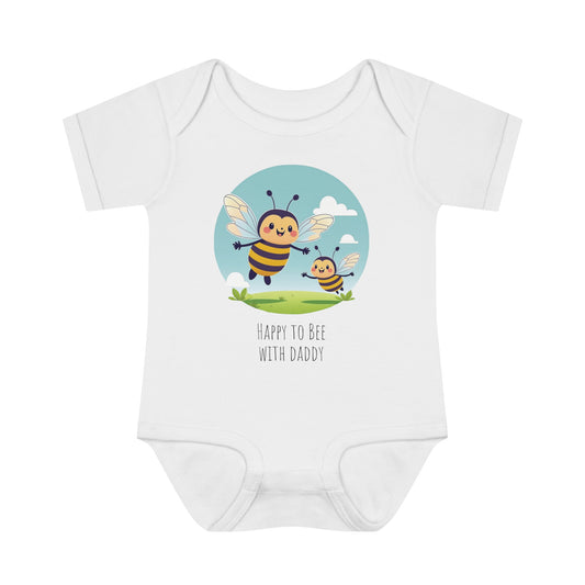 Happy With Daddy - Infant Baby Rib Bodysuit