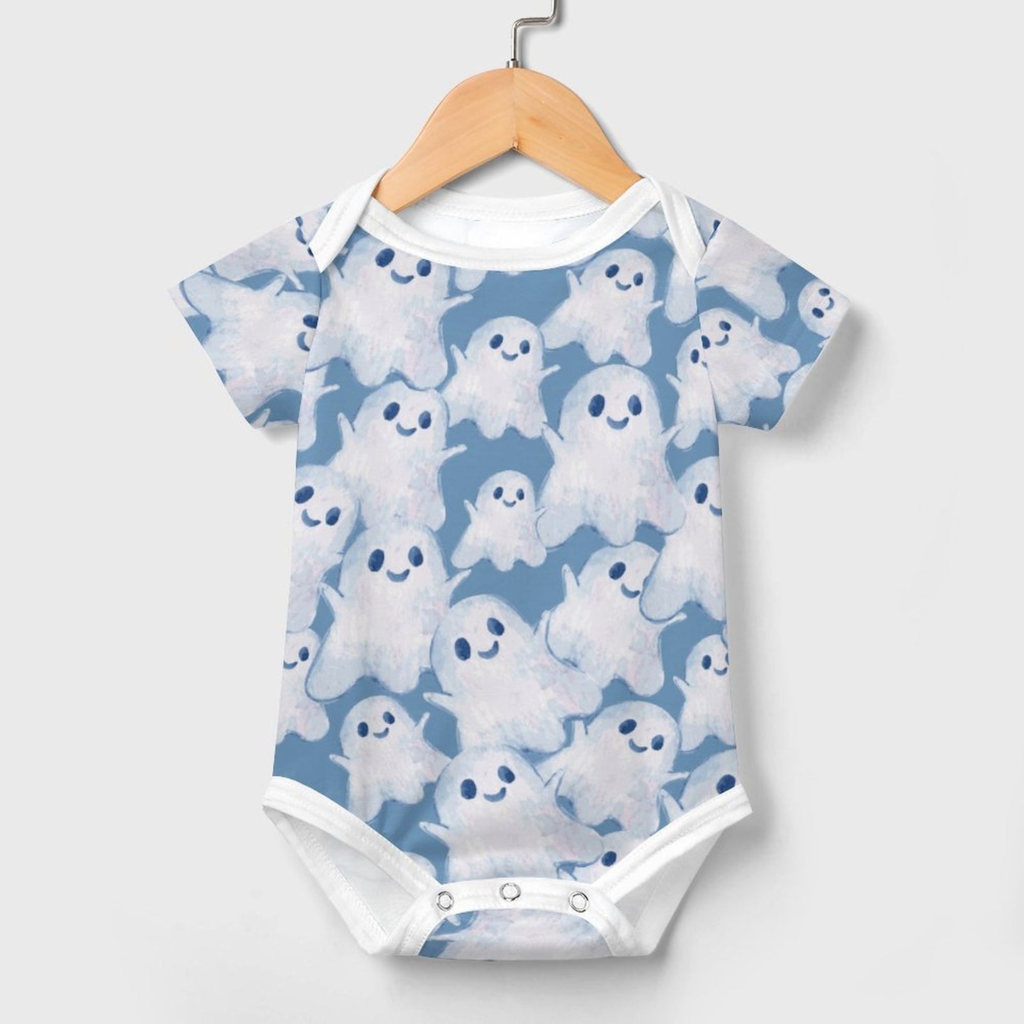 Little Ghost -  Short Sleeve Baby Romper