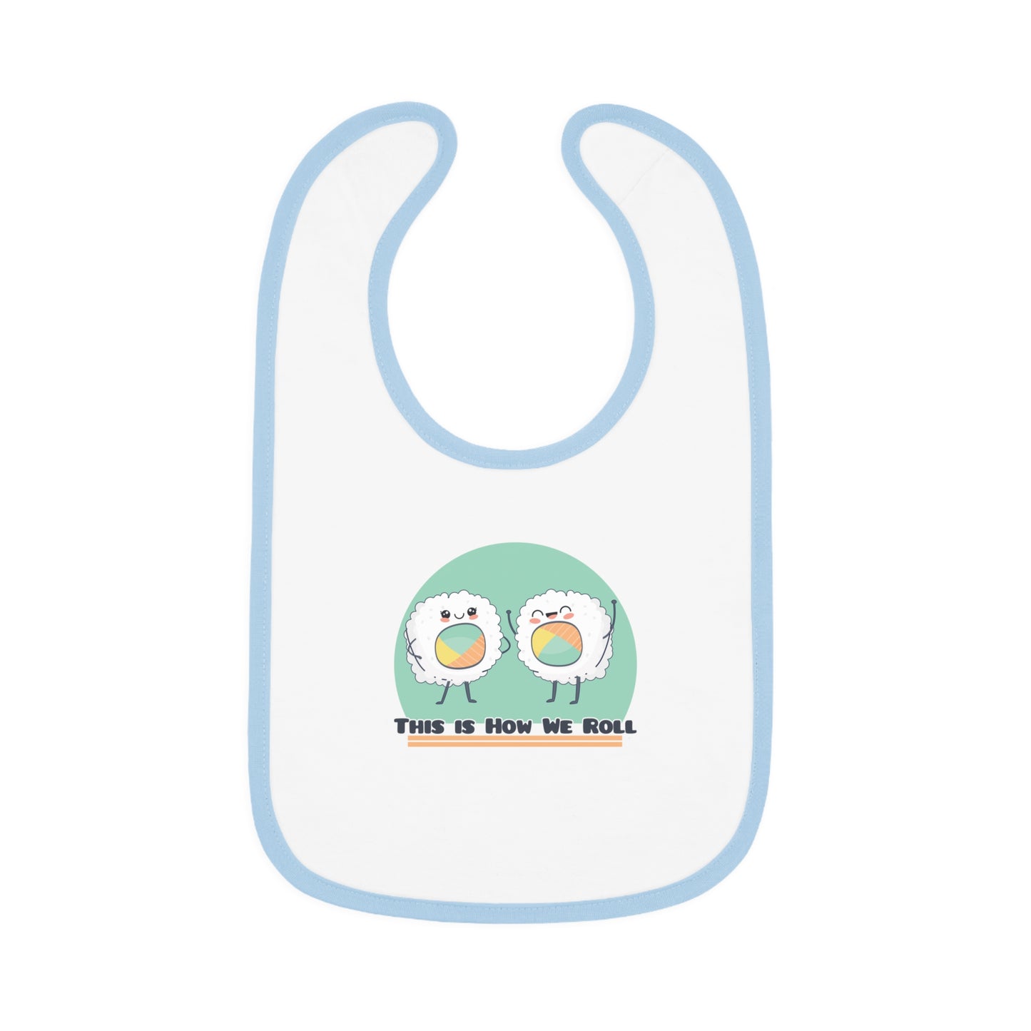 This is How We Roll - Baby Contrast Trim Jersey Bib