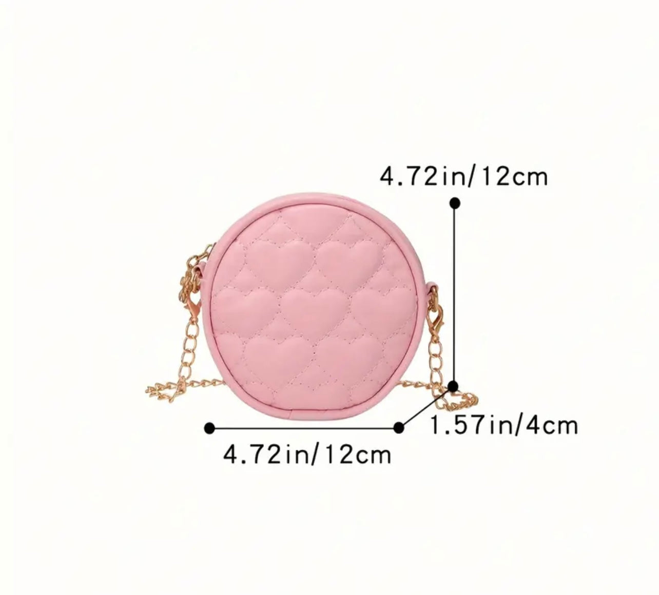 Pink Girl's Crossbody Small Round Bag