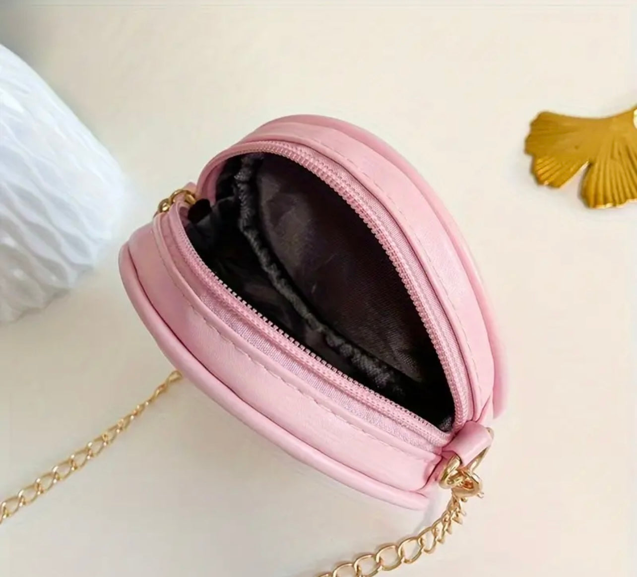 Pink Girl's Crossbody Small Round Bag