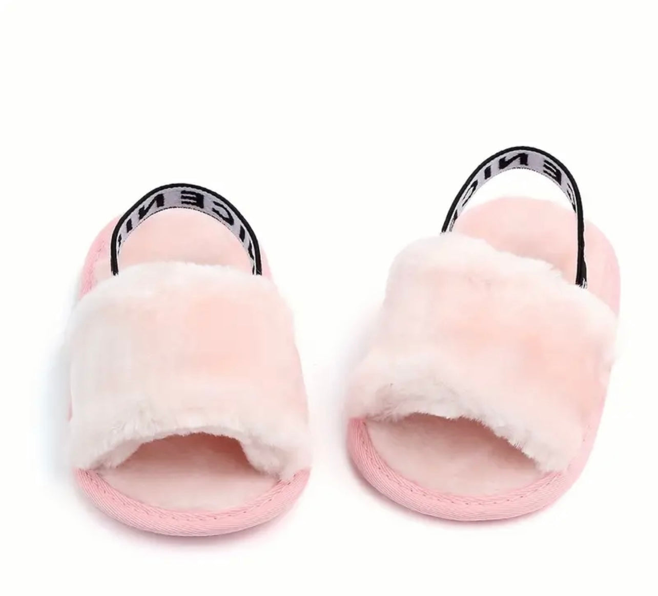 Adorable Furry Soft Slip-on Sandals For Baby Girls - Non-Slip First Walker Shoes For Newborn Infants!