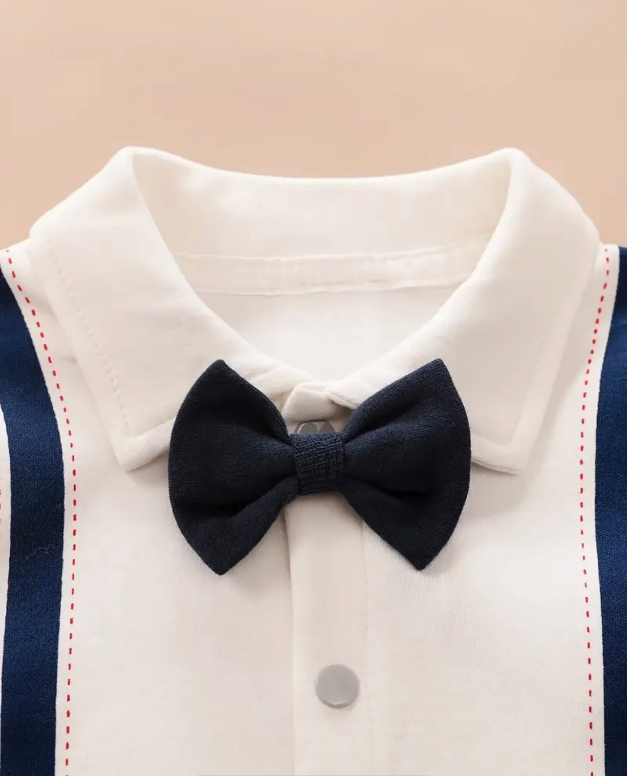 Cotton Bow Tie Gentleman Boy Classic Long Sleeve, Baby Bodysuit