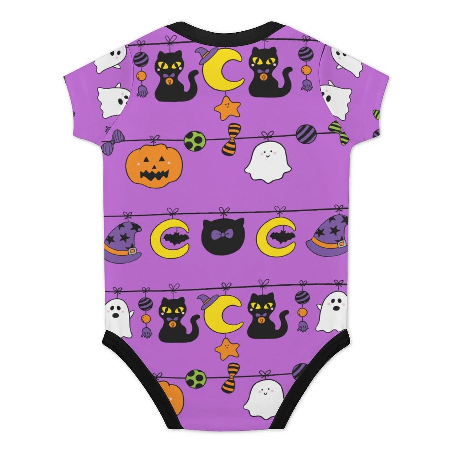 Halloween Spooky Cute - Faux Cotton Short Sleeve Baby Romper