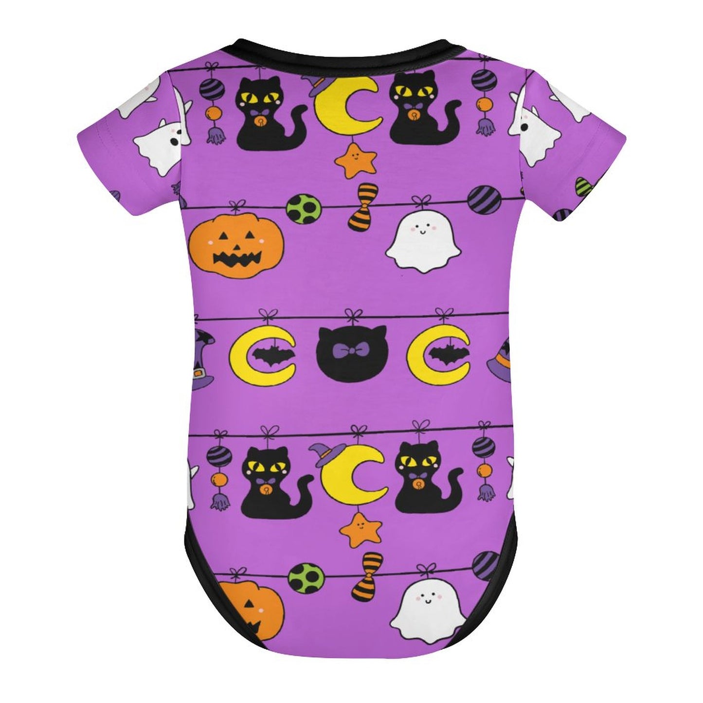 Halloween Spooky Cute - Faux Cotton Short Sleeve Baby Romper