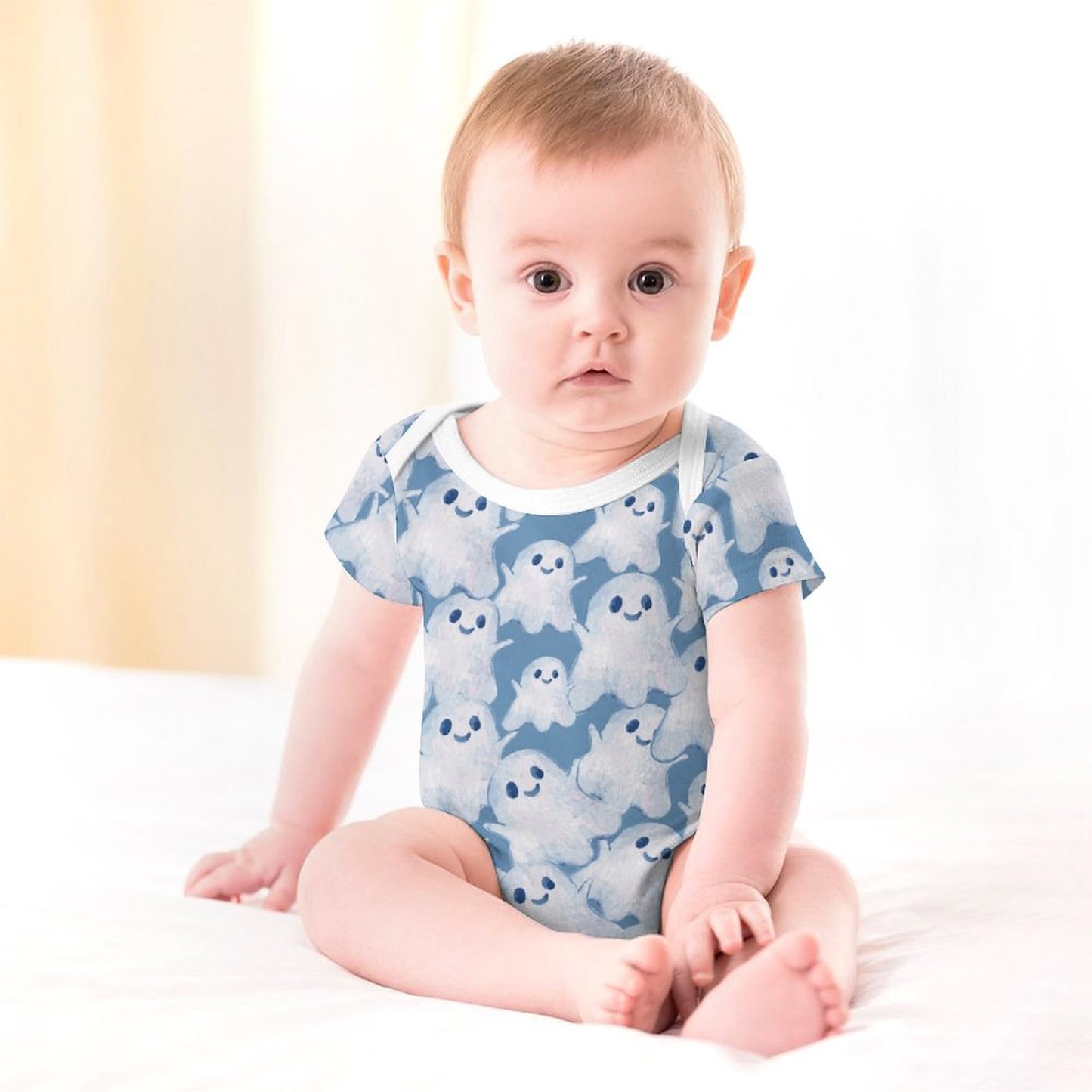 Little Ghost -  Short Sleeve Baby Romper