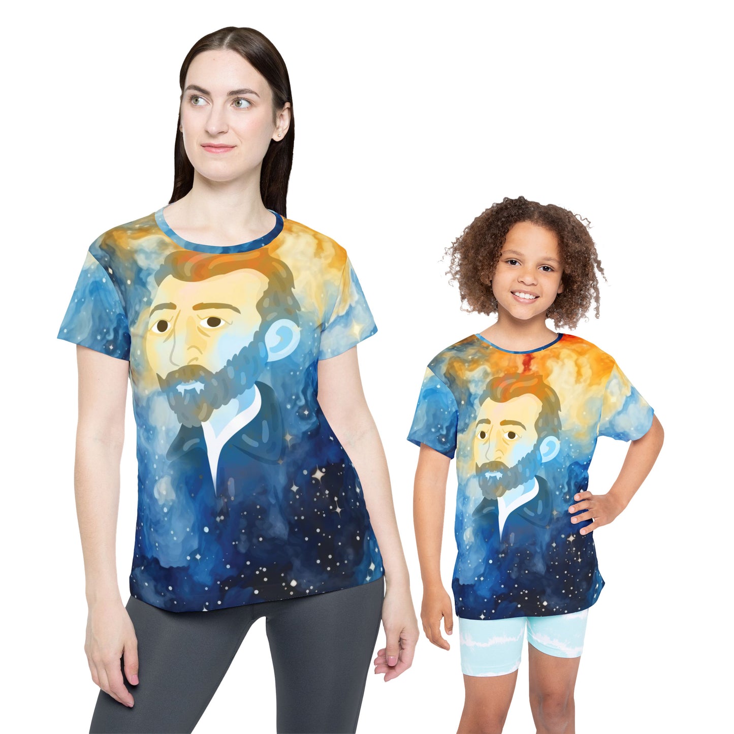 Mommy & Me Matching - Starry Night, Van Gogh - Kids, Woman Sports Jersey